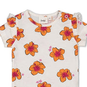 LOVE PEACE ALOHA - Organic Cotton Hibiscus Print Fashion TopP