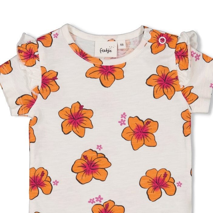 LOVE PEACE ALOHA - Organic Cotton Hibiscus Print Fashion TopP