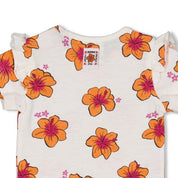LOVE PEACE ALOHA - Organic Cotton Hibiscus Print Fashion TopP