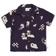 LAGOON LEGENDS - Organic Cotton Mousseline Printed Fashion Top