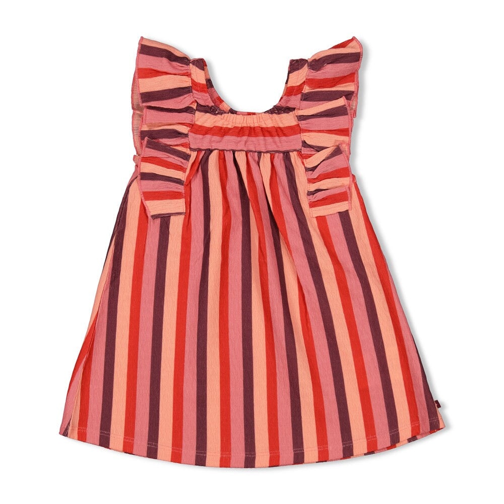 SALSA SUNSET - Seersucker Ruffle Fashion Dress