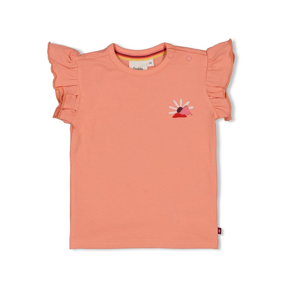 SALSA SUNSET - Organic Cotton Ruffle Graphic Fashion Top