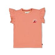 SALSA SUNSET - Organic Cotton Ruffle Graphic Fashion Top