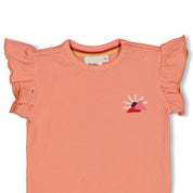 SALSA SUNSET - Organic Cotton Ruffle Graphic Fashion Top