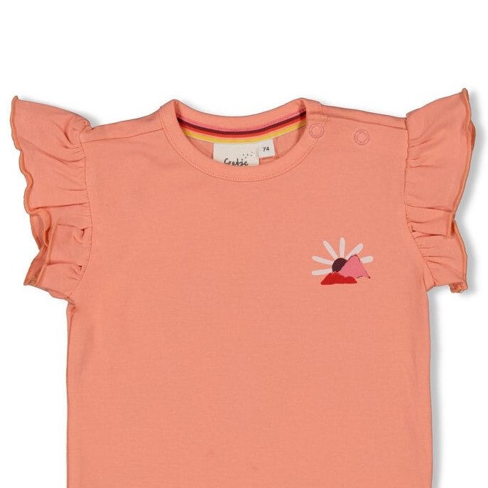 SALSA SUNSET - Organic Cotton Ruffle Graphic Fashion Top