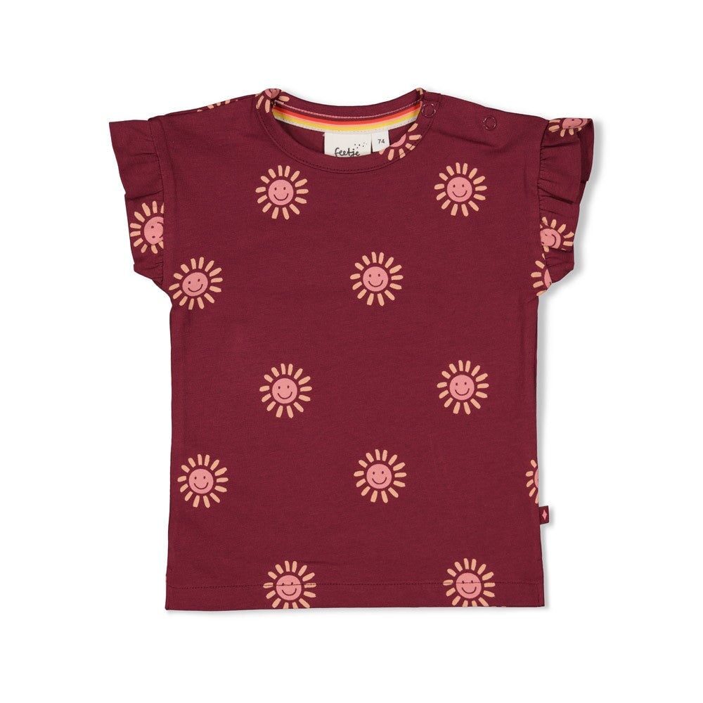 SALSA SUNSET - Organic Cotton Printed Ruffle Fashion Top
