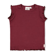 SALSA SUNSET Organic Cotton Rib Ruffle Fashion Top