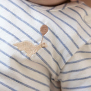 A-ROARABLE "Dino with Ballon" Short Sleeve Stripe Top