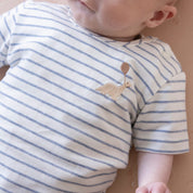 A-ROARABLE "Dino with Ballon" Short Sleeve Stripe Top
