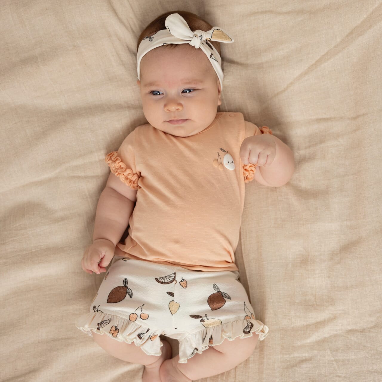 CUTIE FRUITY Frilly Ruffle Slub Yarn Top