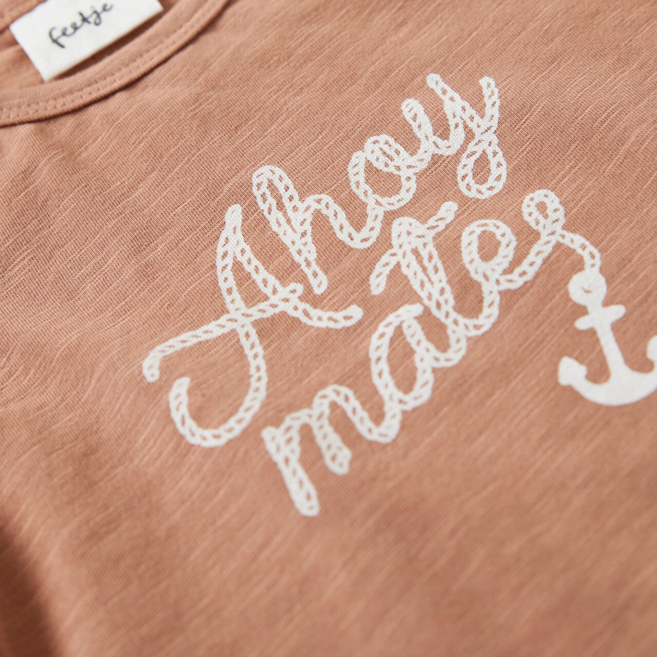 LET'S SAIL "Ahoy Mate" Embellished Slub Yarn Top
