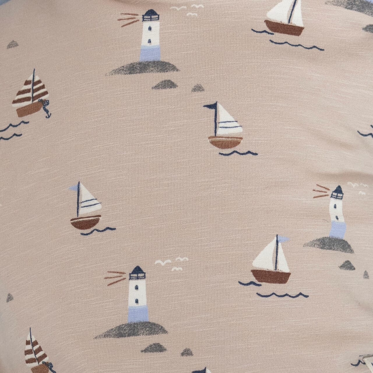 LET'S SAIL Signature Allover Print Slub Yarn Top