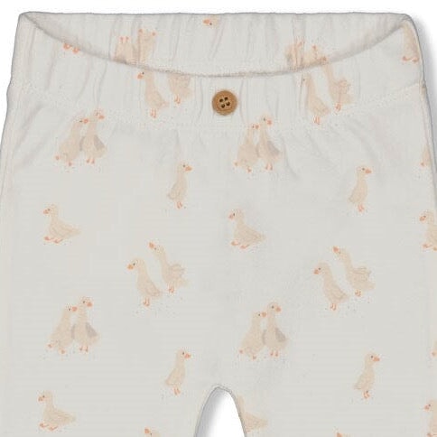 LITTLE DUCK Allover Soft Ducks Print Pull-On Pant