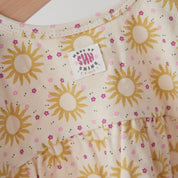SUNNY LOVE Allover Print Slub Yarn Fashion Top
