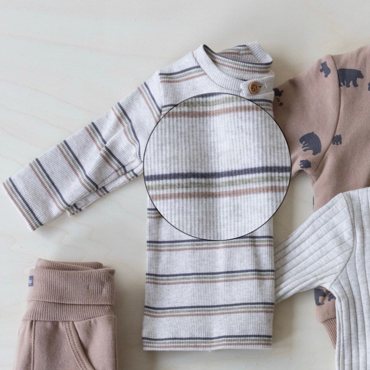INTO THE FOREST-  Ribbed Knit Forest Stripe Top