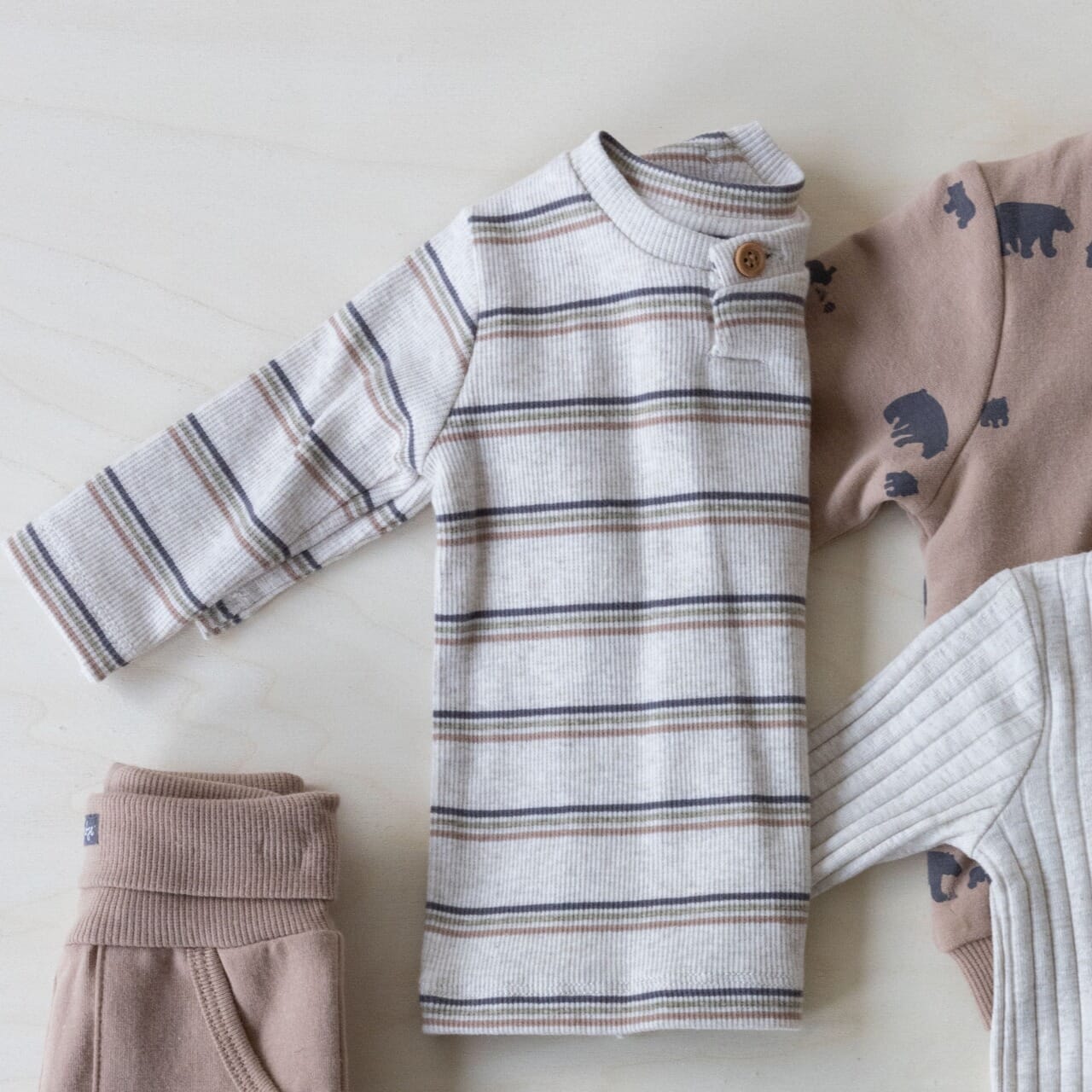 INTO THE FOREST-  Ribbed Knit Forest Stripe Top