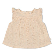 SUMMER DENIMS Organic Cotton Broderie Anglaise Top with Shorts