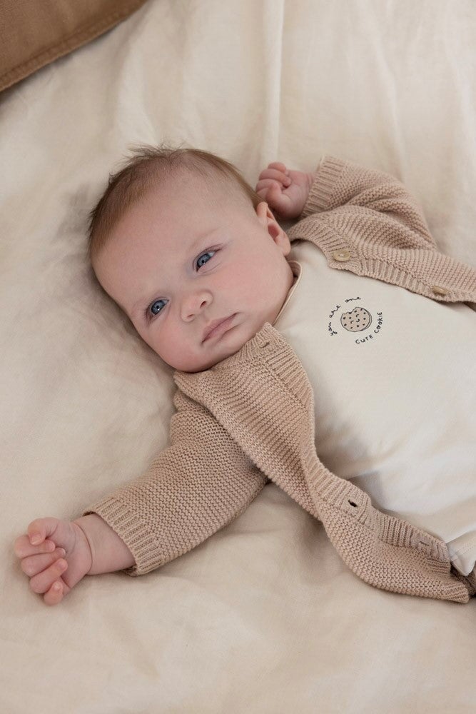 CUTE COOKIE - Garter Stitch Classic Cardigan Sweater