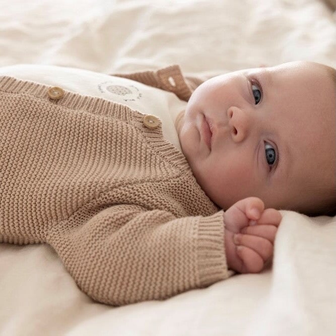 CUTE COOKIE - Garter Stitch Classic Cardigan Sweater