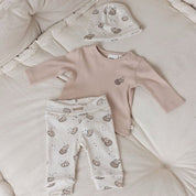 CUTE COOKIE - 2x2 Rib Knit Allover Print Pants