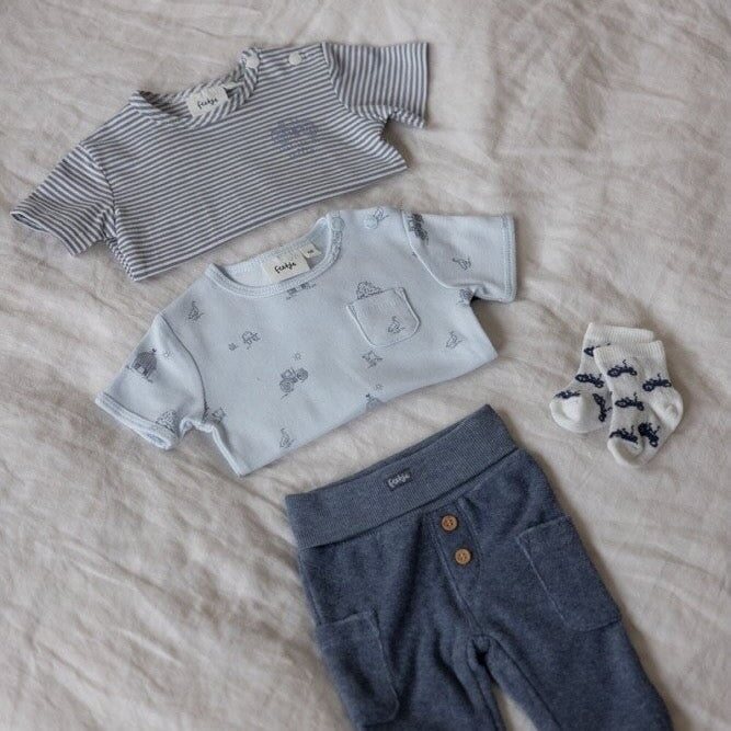 FARM LIFE - Organic Cotton 1x1 Rib Allover Print Top