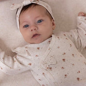 SWEET POPPY - Rib Ajour Allover Print Side Wrap Top