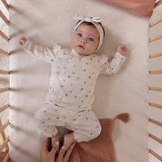 SWEET POPPY - Rib Ajour Allover Print Fashion Pants