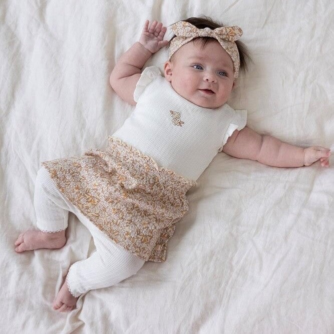 FLOWER FIELD - Fancy Pointelle & Drop Needel Fashion Legging