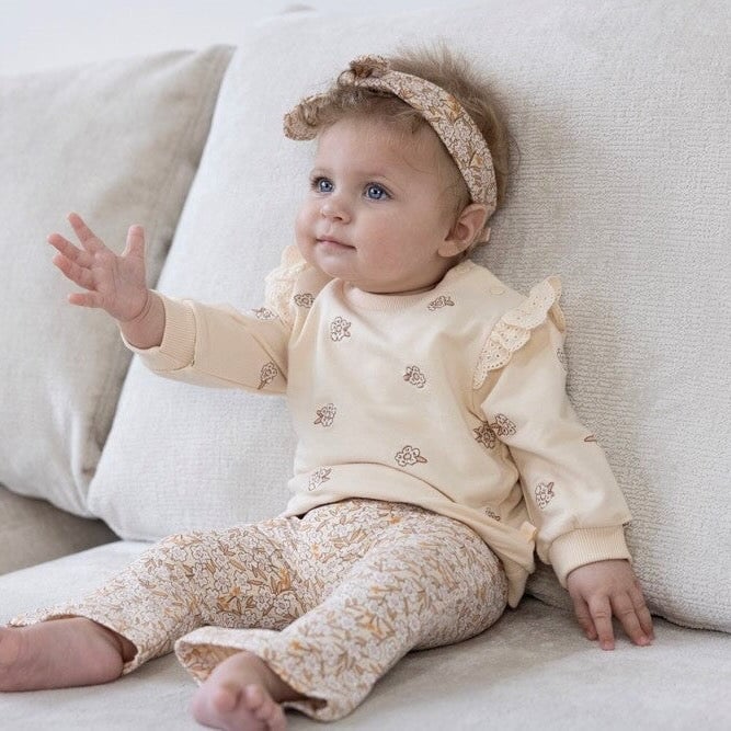 FLOWER FIELD - Allover Print French Terry Fashion Sweat Top