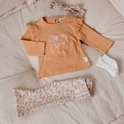 FLOWER FIELD - Allover Print French Terry Fashion Flare Pants