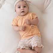 FLOWER FIELD - Allover Print "Fancy Knit" Fashion Shorts