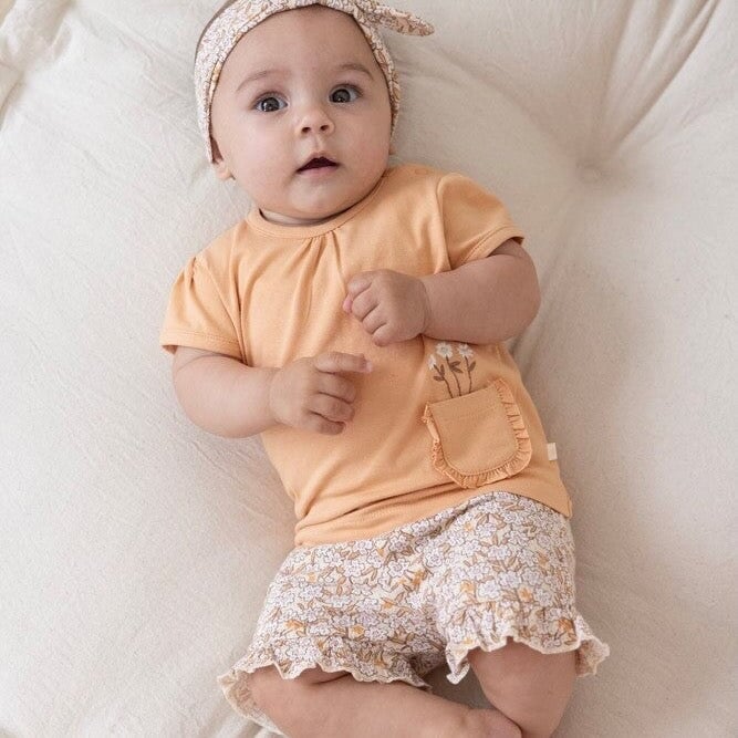 FLOWER FIELD - Allover Print "Fancy Knit" Fashion Shorts