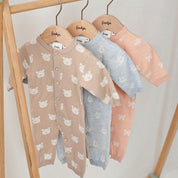 THE KNITS - Organic Cotton Blend Jacquard Sailboat Coverall