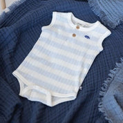 BLUE OCEAN	 -  Organic Cotton Rib Jersey Striped Bodysuit