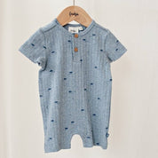 BLUE OCEAN - Organic Cotton Rib Jersey Short Playsuit