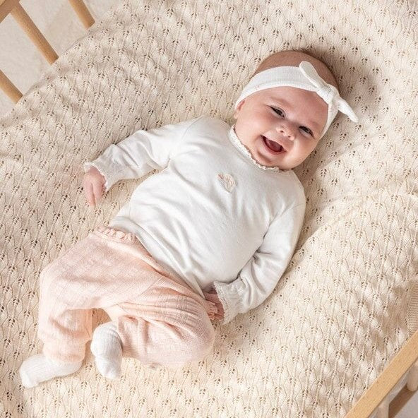 DELICATE FLOWER - Organic Cotton Rib Pointelle Pants