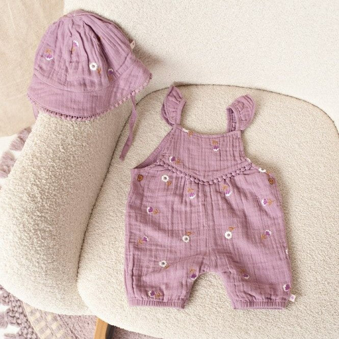 FLOWER RANCH - Floral Embroidered Mousseline Sun Hat