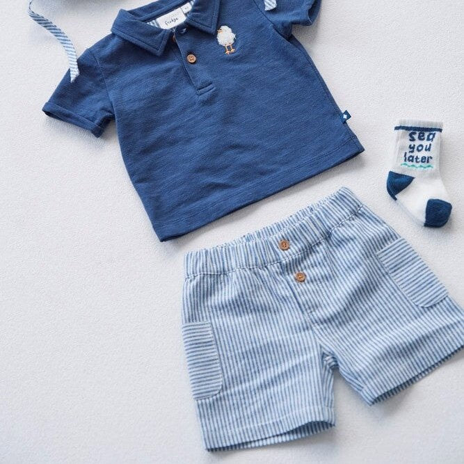 SEASIDE HAPPINESS- Organic Cotton Chambray Shorts