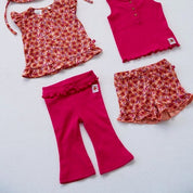 LOVE PEACE ALOHA - Organic Cotton Ribbed Flare Pants