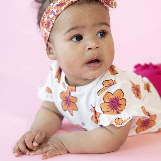 LOVE PEACE ALOHA - Organic Cotton Hibiscus Print Fashion TopP