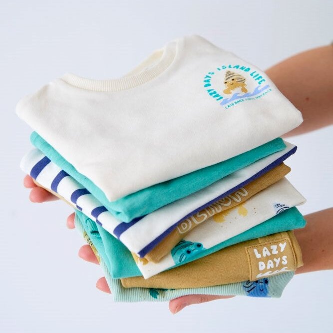 LAZY DAYS - Organic Cotton Slub "Meet You At The Beach" Fashion Top