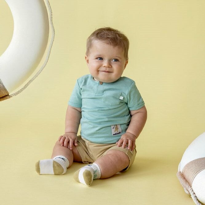 LAZY DAYS - Organic Cotton Slub "Shello" Henley Fashion Top