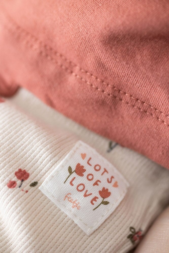 SENDING LOVE Allover Print Rib Knit Fashion Pant