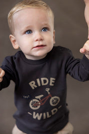 WILD RIDE Brushed French Terry "Ride Wild" Sweat Top