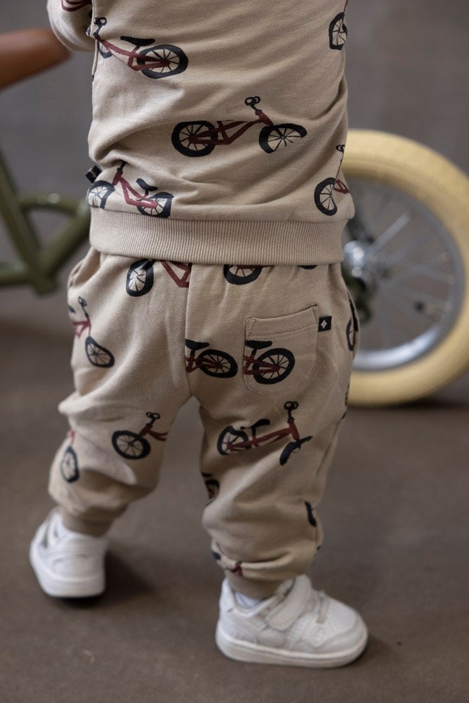 WILD RIDE Allover Bike Print French Terry Slub Pant