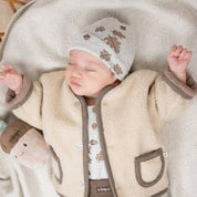 ACORN - Peached 1x1 Rib Knit Allover Print Bonnet