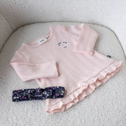 MIDNIGHT FLOWERS - Fancy Rib Knit Swing Top