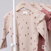 GROW YOUR OWN WAY - 2x2 Rib Knit Allover Print Fashion Top