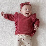 YOU'RE SO SWEET - Elegant Fun Velvet Rib Ruffle Sweater