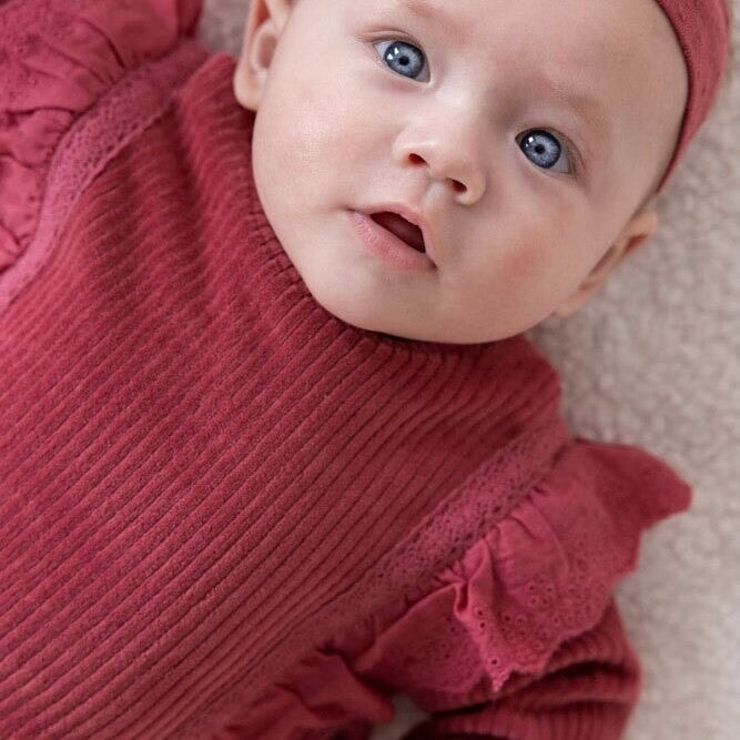 YOU'RE SO SWEET - Elegant Fun Velvet Rib Ruffle Sweater